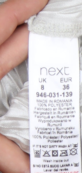 Next Petite Women’s Silver One Shoulder Sheath Dress Size 8 Knee Length