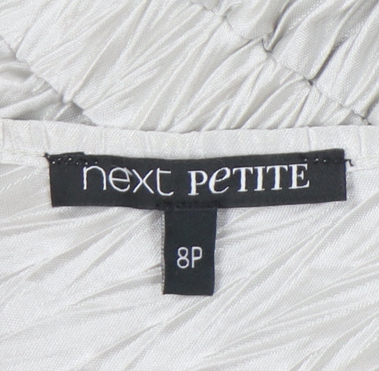 Next Petite Women’s Silver One Shoulder Sheath Dress Size 8 Knee Length