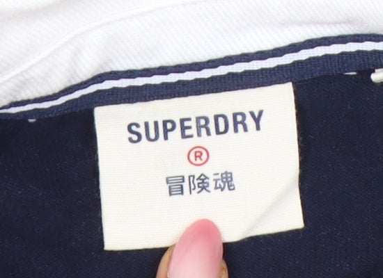 Superdry Women’s Blue Colourblock Collared Pullover Sweatshirt UK 8