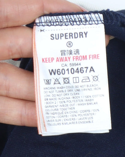 Superdry Women’s Blue Colourblock Collared Pullover Sweatshirt UK 8