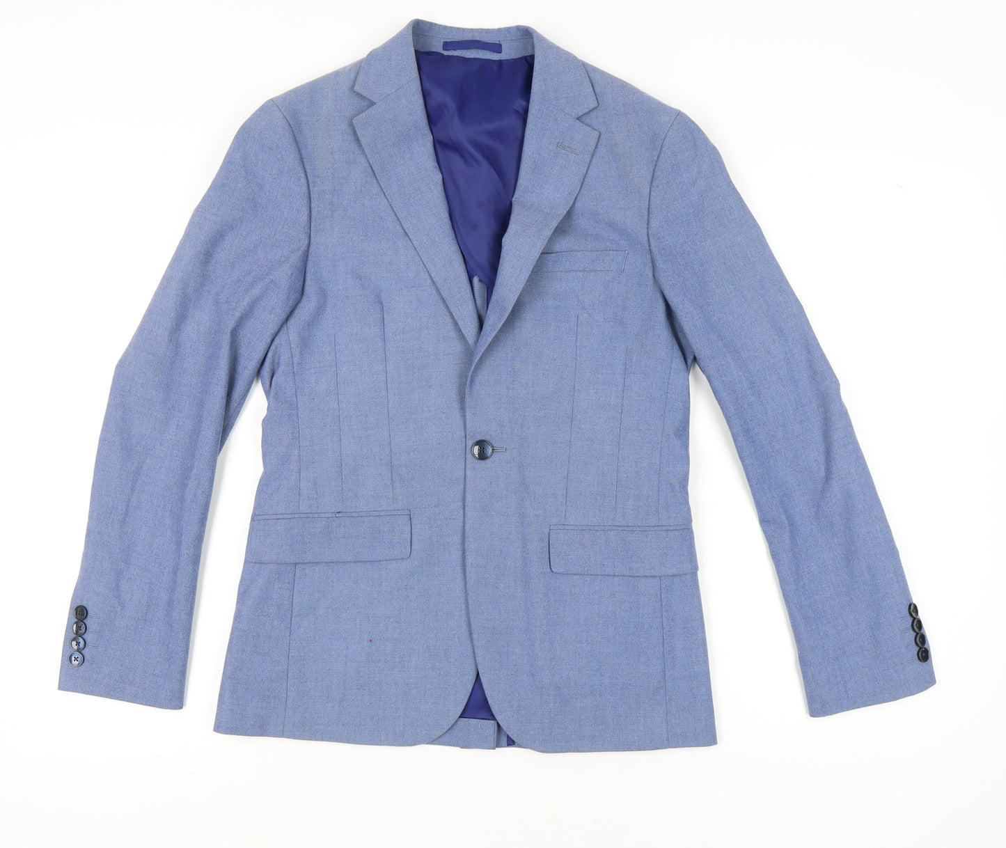 Mens UK Size 36 Moss London Regular Blue Suit Jacket