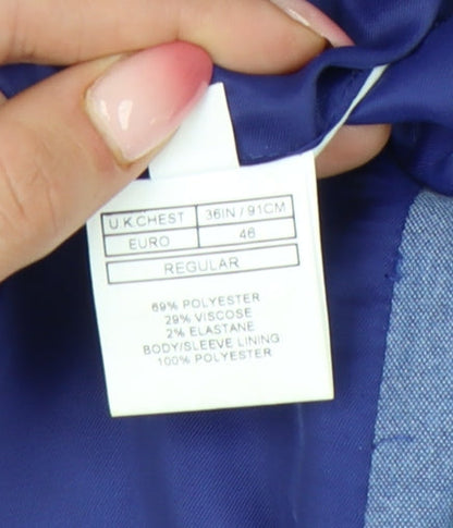 Mens UK Size 36 Moss London Regular Blue Suit Jacket