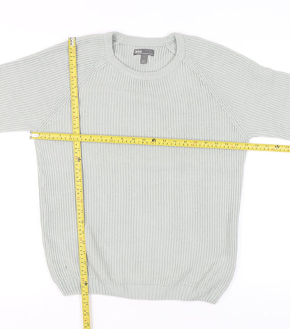 ASOS Men’s Grey Chunky-Knit Crew Neck Jumper Size S Regular Fit