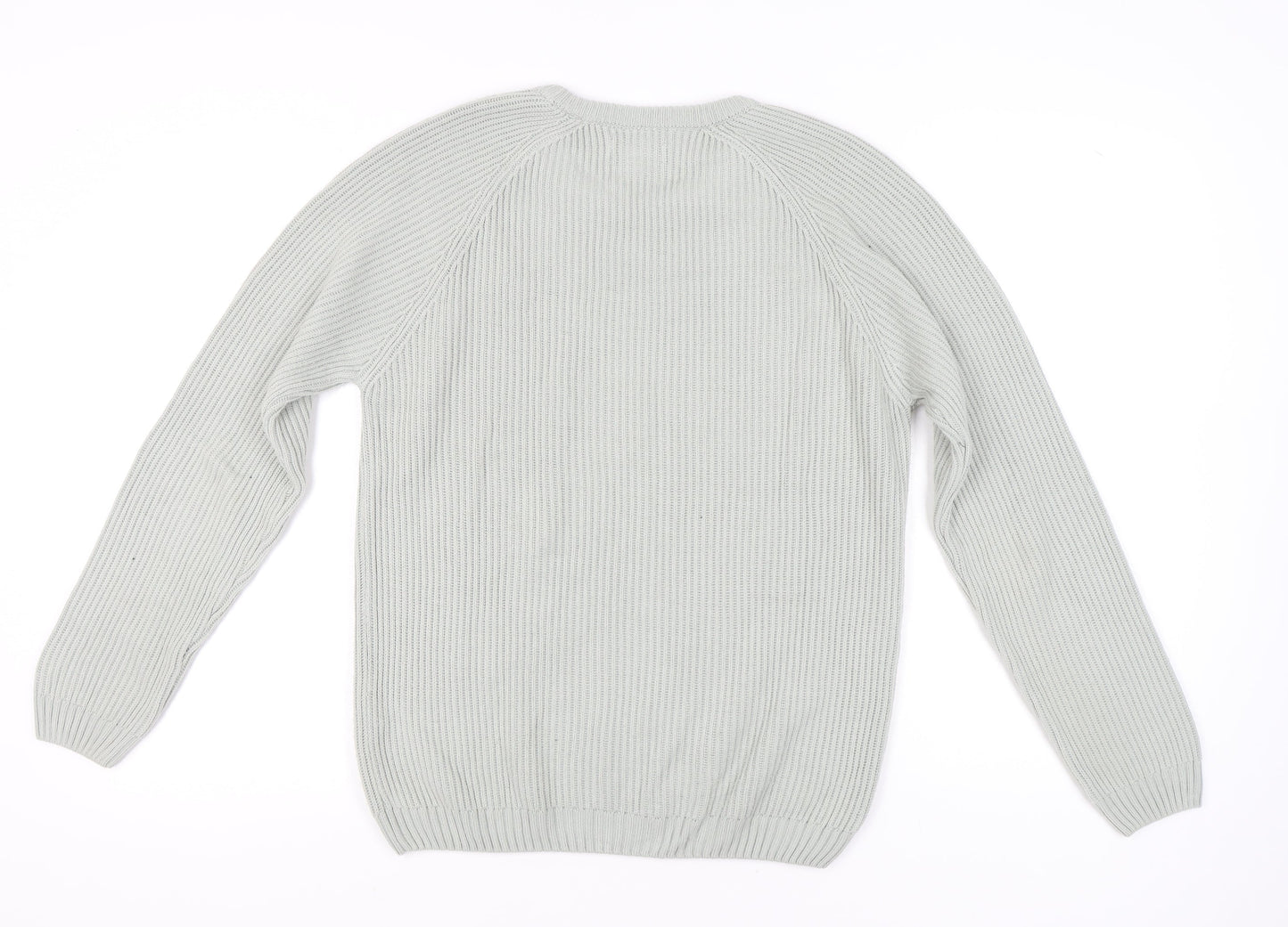 ASOS Men’s Grey Chunky-Knit Crew Neck Jumper Size S Regular Fit