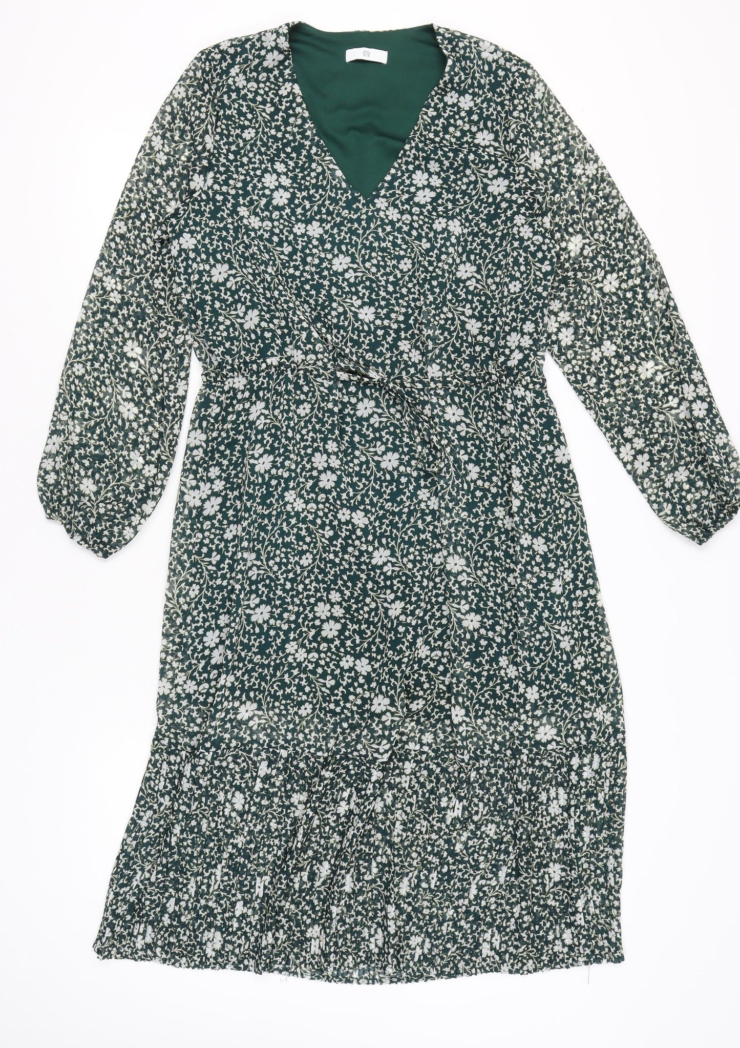 La Redoute Women’s Green Floral Midi Wrap Dress Size 10