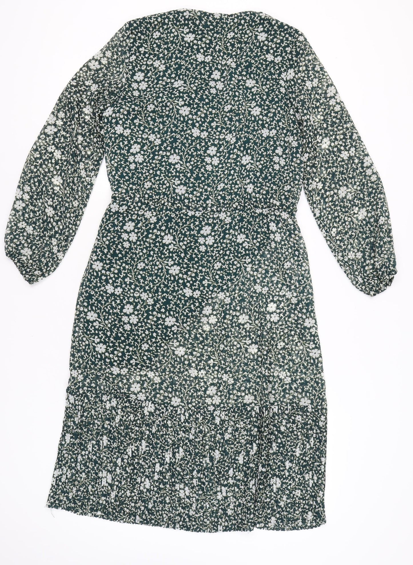 La Redoute Women’s Green Floral Midi Wrap Dress Size 10