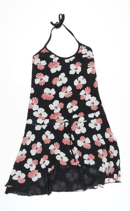 Diesel Women's Black Floral Halter Hi-Low Summer Dress M