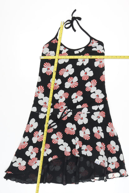 Diesel Women's Black Floral Halter Hi-Low Summer Dress M