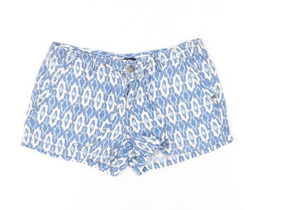 Gap Women’s Blue Geometric Chino Shorts Size 10 Cotton Summer