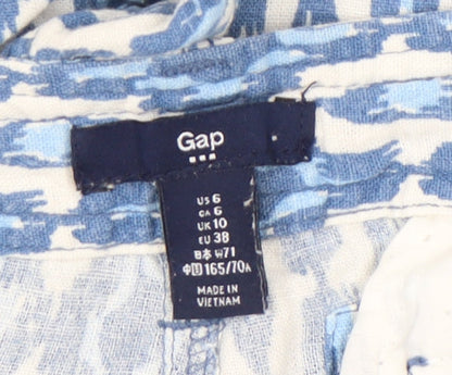 Gap Women’s Blue Geometric Chino Shorts Size 10 Cotton Summer