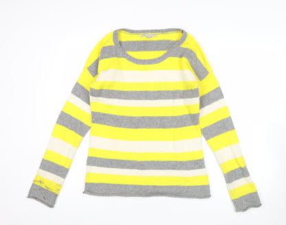Gap Women's Multicoloured Striped Wool Blend Jumper Size S Scoop Neck