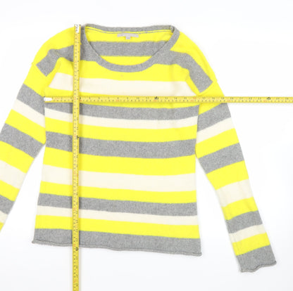 Gap Women's Multicoloured Striped Wool Blend Jumper Size S Scoop Neck