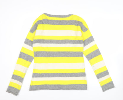 Gap Women's Multicoloured Striped Wool Blend Jumper Size S Scoop Neck