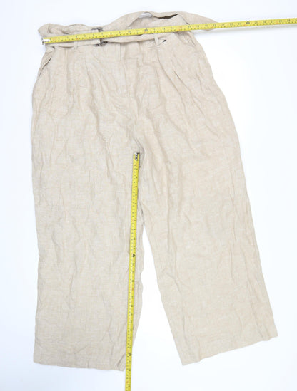 Womens UK Size 20 Marks and Spencer Regular Fit Casual Travel Beige Trousers