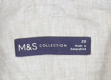 Womens UK Size 20 Marks and Spencer Regular Fit Casual Travel Beige Trousers
