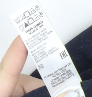 Marks and Spencer Men’s Blue Check Slim Fit Trousers 30W 33L