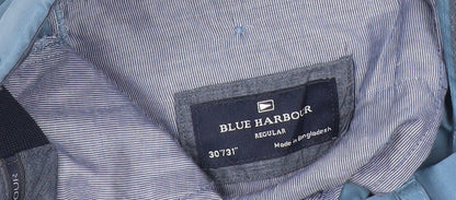 Blue Harbour Men's Blue Chino Trousers 30x31 Regular Fit Cotton Elastane