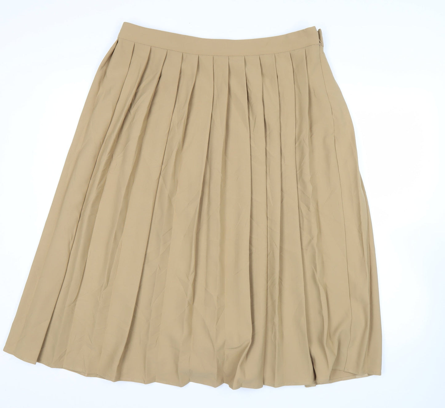 Marks and Spencer Women’s Beige Pleated Midi Skirt Size 16