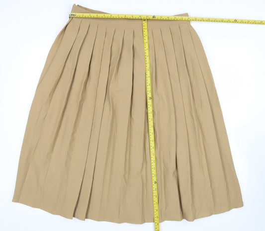 Marks and Spencer Women’s Beige Pleated Midi Skirt Size 16