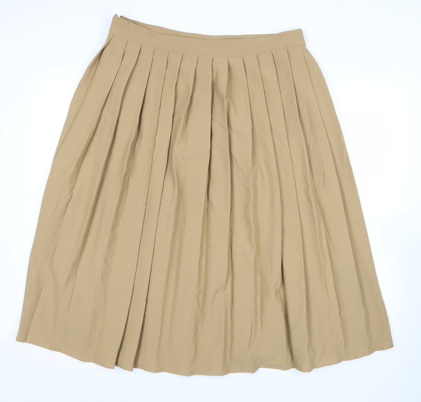 Marks and Spencer Women’s Beige Pleated Midi Skirt Size 16