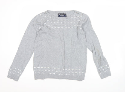 Womens UK Size 12 Maine New England Grey Pullover Jumper