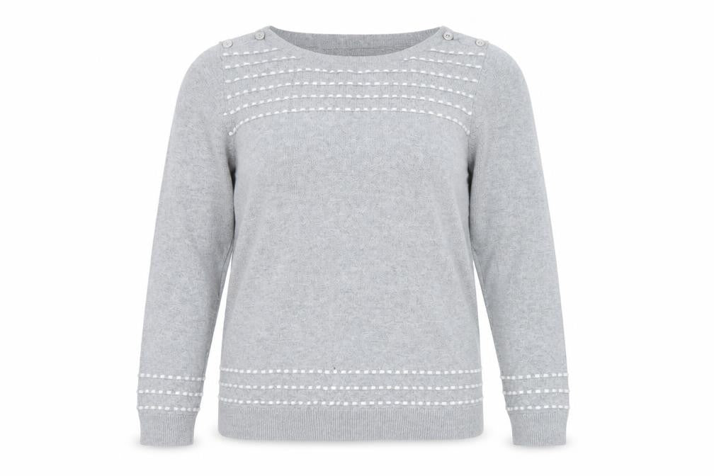 Womens UK Size 12 Maine New England Grey Pullover Jumper