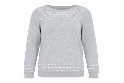 Womens UK Size 12 Maine New England Grey Pullover Jumper