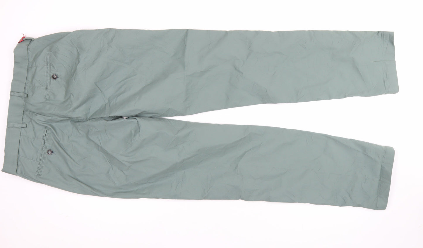 Marks and Spencer Men's Green Regular Fit Chino Trousers 30W 33L