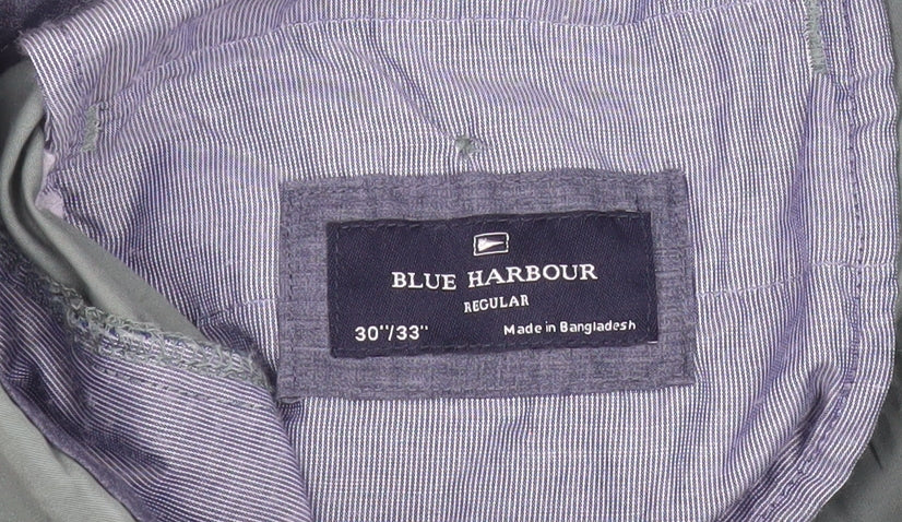 Marks and Spencer Men's Green Regular Fit Chino Trousers 30W 33L