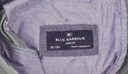 Marks and Spencer Men's Green Regular Fit Chino Trousers 30W 33L