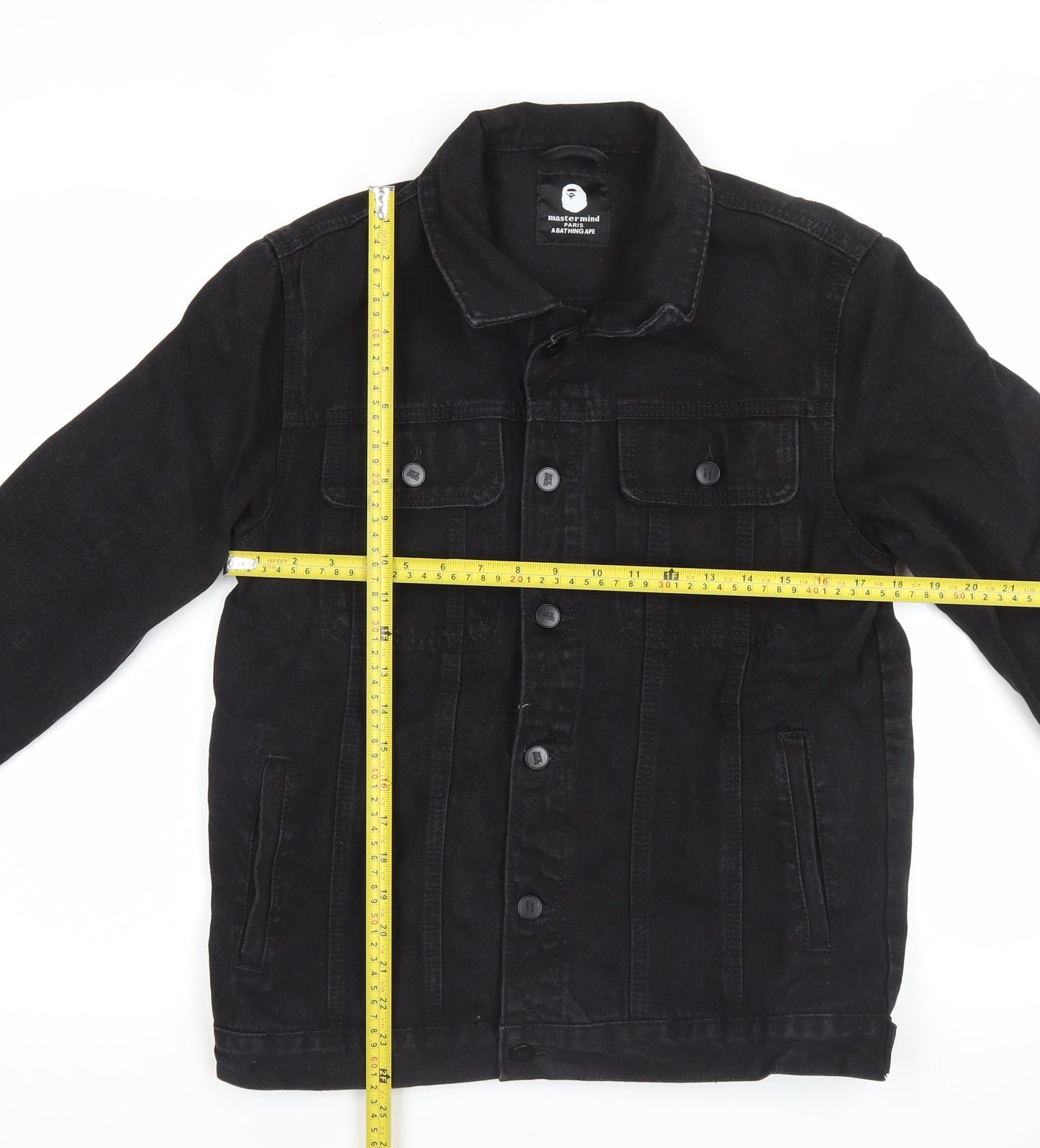 A Bathing Ape Men’s Black Denim Jacket 2XL Regular Fit