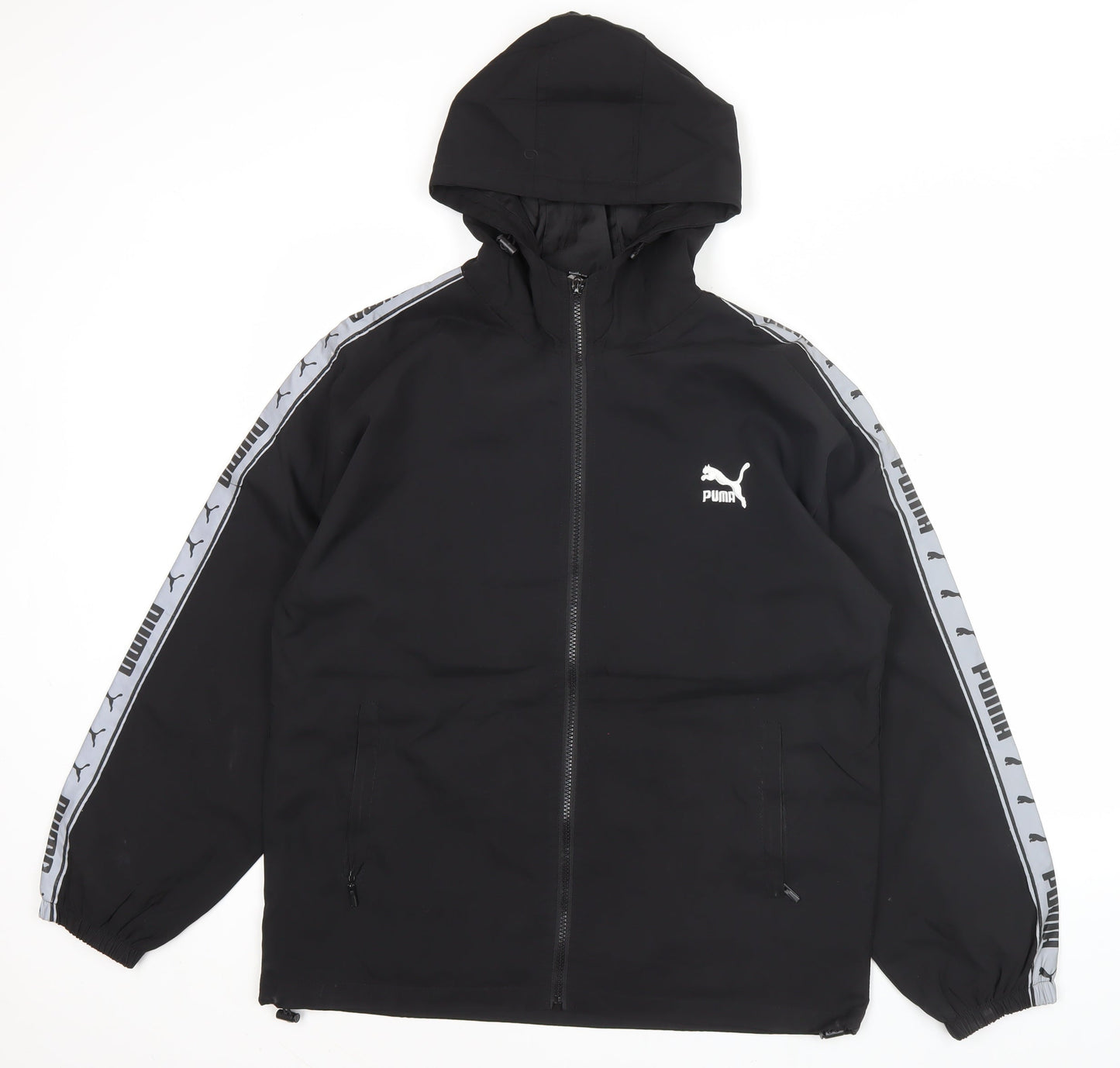 Puma Men's Black L Track Jacket Hooded Full Zip Sportswear