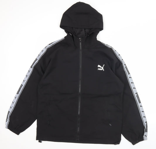 Puma Men's Black L Track Jacket Hooded Full Zip Sportswear