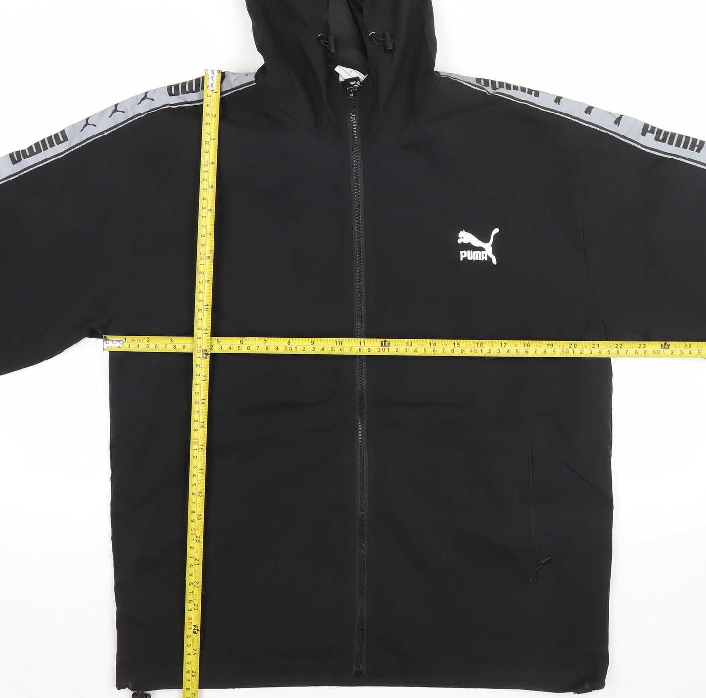 Puma Men's Black L Track Jacket Hooded Full Zip Sportswear