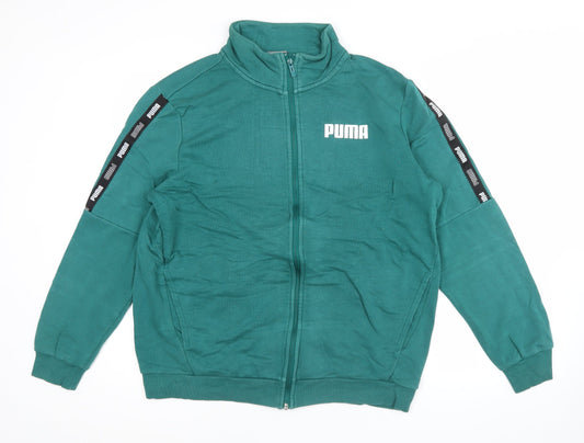 Puma Men's Green L Track Jacket Full Zip Lightweight Sportswear