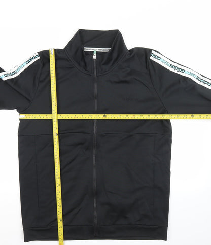 Adidas Men’s Black L Track Jacket Neo Parley Athleisure Full Zip