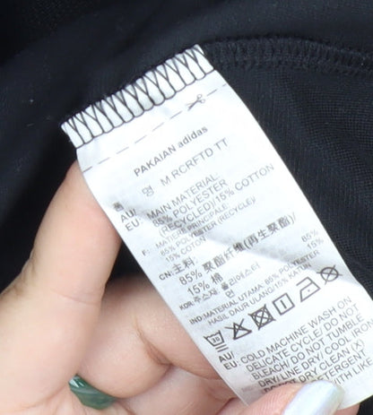 Adidas Men’s Black L Track Jacket Neo Parley Athleisure Full Zip