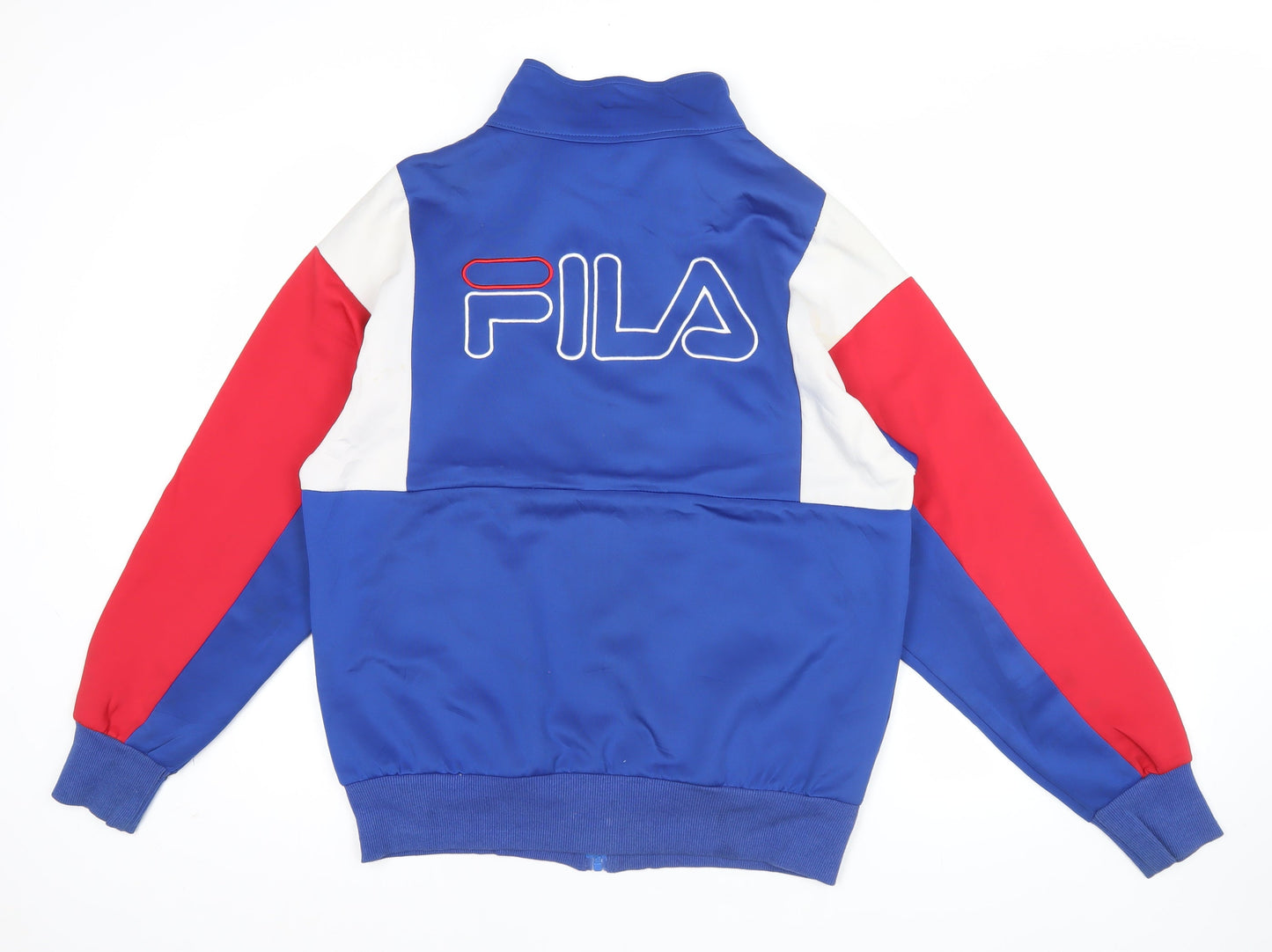 FILA Men's Blue Track Jacket M Colourblock Full Zip Sportswear