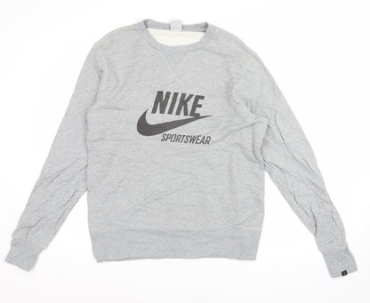 Mens UK Size L Nike Grey Pullover Sweatshirt