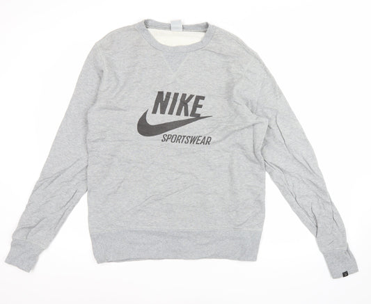 Mens UK Size L Nike Grey Pullover Sweatshirt