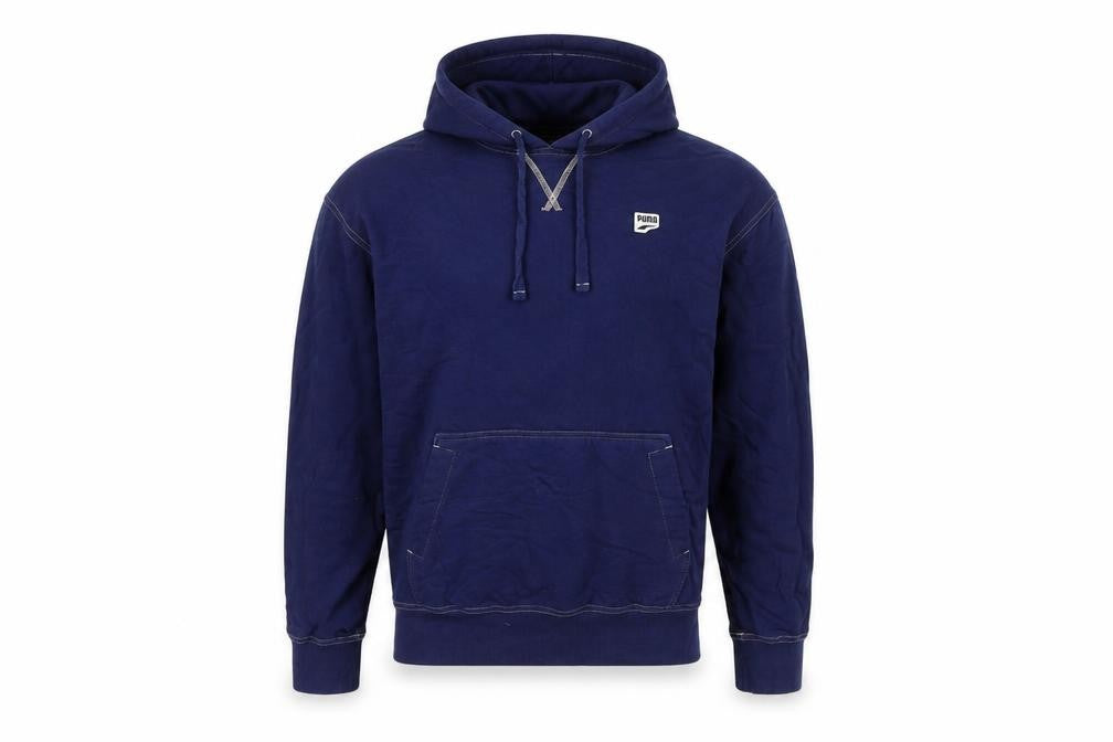 Mens UK Size M PUMA Blue Pullover Hoodie