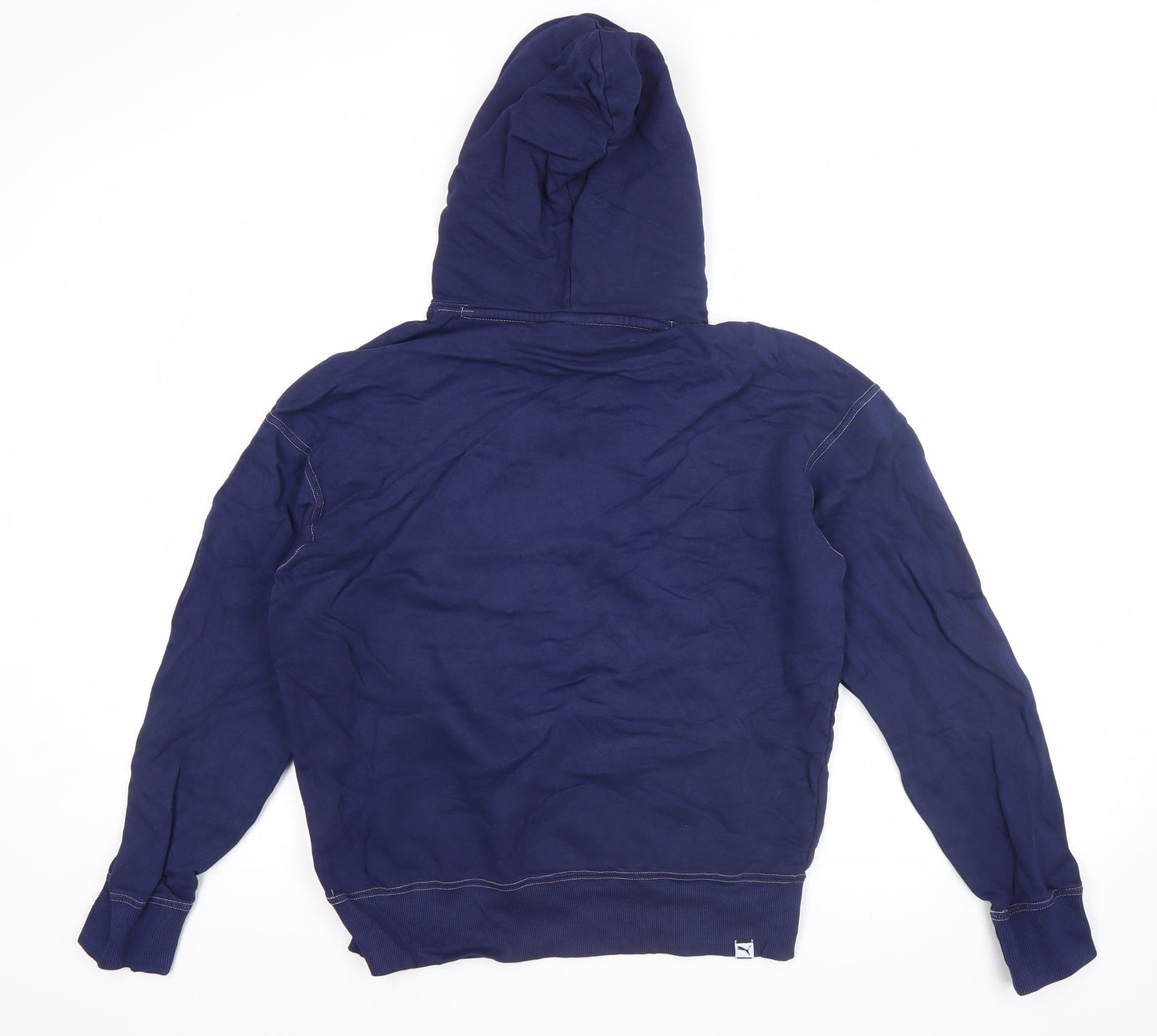 Mens UK Size M PUMA Blue Pullover Hoodie