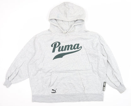Mens UK Size M PUMA Grey Pullover Hoodie
