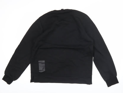 Adidas Men's Black Pullover Sweatshirt M Logo Sports Zip Detail