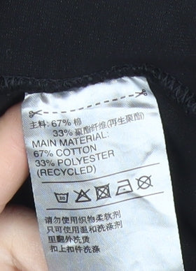 Adidas Men's Black Pullover Sweatshirt M Logo Sports Zip Detail