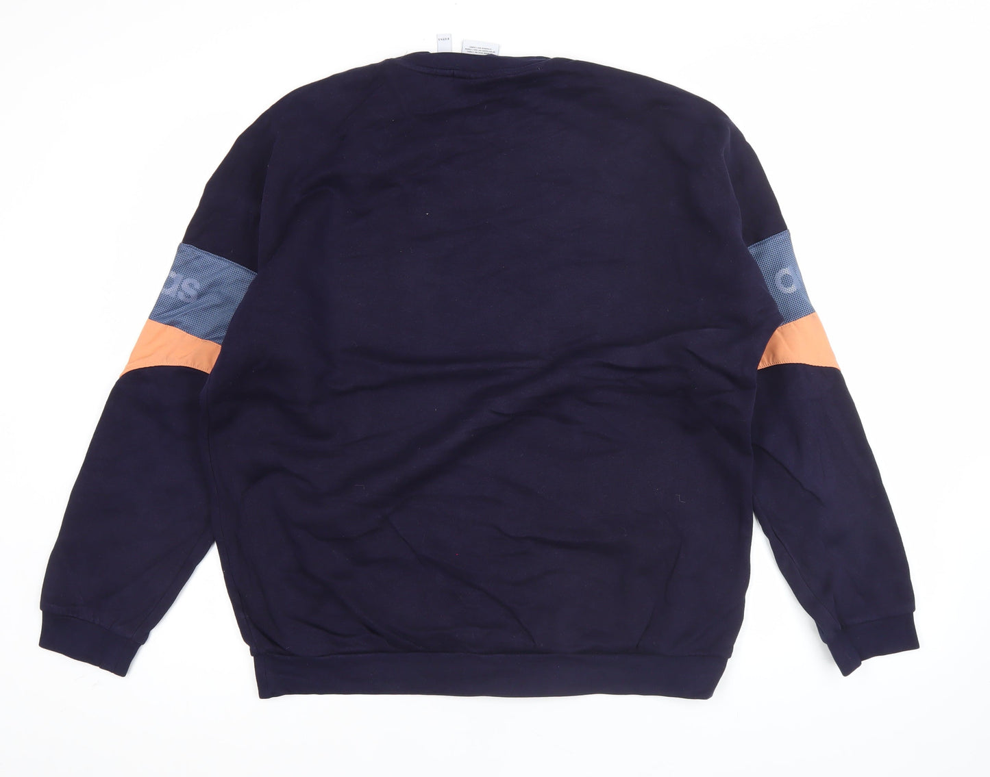 Adidas Men's Blue L Pullover Sweatshirt Crew Neck Logo Sports Jersey