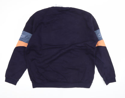 Adidas Men's Blue L Pullover Sweatshirt Crew Neck Logo Sports Jersey