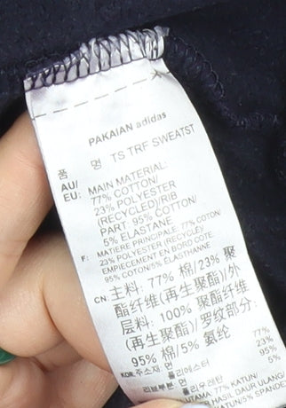 Adidas Men's Blue L Pullover Sweatshirt Crew Neck Logo Sports Jersey