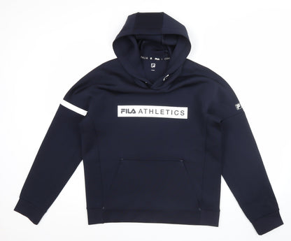 Mens UK Size M FILA Blue Pullover Hoodie