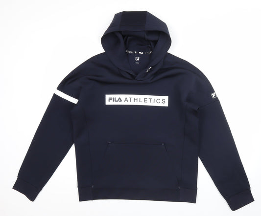 Mens UK Size M FILA Blue Pullover Hoodie